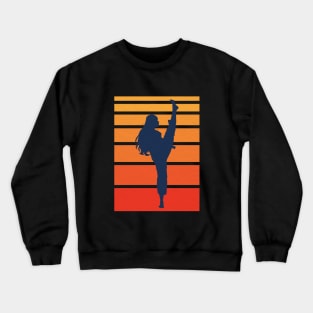 Retro Taekwondo Silhouette Crewneck Sweatshirt